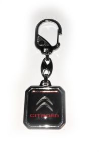 Kľúčenka kovová štvorec - Citroen - čierna