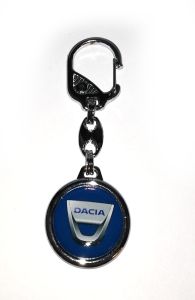 Kľúčenka kovová kruhová - DACIA modrá