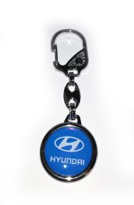Kľúčenka kovová kruhová - HYUNDAI - modra