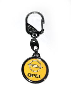 Kľúčenka kovová kruhová - OPEL - žltá