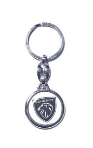 Kľúčenka kovová kruhová - PEUGEOT - NEW - biely