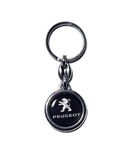 Kľúčenka kovová kruhová - PEUGEOT - čierny