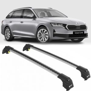 Air 2 Silver - strešné nosiče pre SKODA Octavia, 2020- / iV - kombi, Integrované lyžiny
