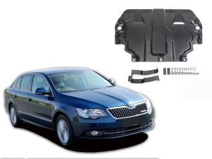 Oceľový kryt motora + prevodovky pre SKODA Superb, 2008-14 / motor: 1.4; 1.8; 2.0; 3.6