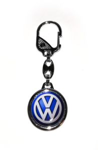 Kľúčenka kovová kruhová - VOLKSWAGEN - modro-biela