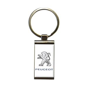 Kľúčenka kovová PEUGEOT - obdĺžnik bez retiazky
