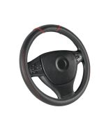 Poťah volantu - čierny s červením pásikom - 37 - 39 cm