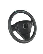 Poťah volantu - čierny so zeleným pásikom - 37 - 39 cm