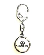 Kľúčenka kovová kruhová - Lexus - biela