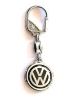 Kľúčenka kovová kruhová - VW - čierno-biela