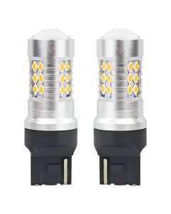 LED žiarovky CANBUS 3030 24SMD T20 7440 WY21W Oranžová 12V/24V