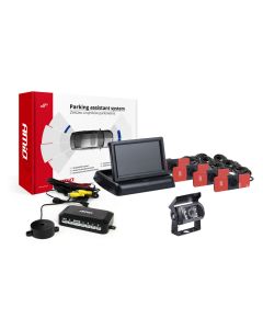 Parkovací asistent TFT02 4,3" s kamerou HD-501-IR 4-senzorové - čierne - vnútorné
