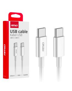 Kábel USB-C / USB-C - 60W - 200cm - FullLINK - biely