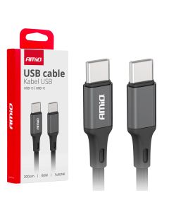 Kábel USB-C / USB-C - 60W - 200cm - FullLINK - čierny