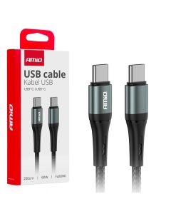 Kábel USB-C / USB-C - 60W - 200cm - FullLINK - čierny