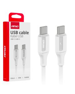 Kábel USB-C / USB-C - 60W - 100cm - FullLINK - biely