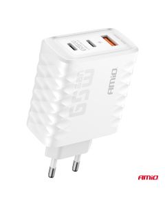 Sieťová nabíjačka Quick Charge 65W - USB-A + 2xUSB-C