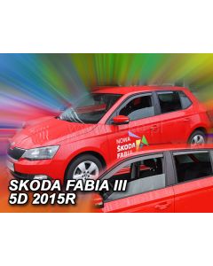 Deflektory komplet 4 ks  - Škoda Fabia, 2014-21 / III. gen., hatchback + kombi