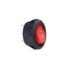 Prepínač kolískový ovál s červeným podsvietením 12/230V - BU01